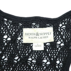 Denim & Supply Ralph Lauren Crochet Knit Tank Dress Black Sleeveless Mesh Boho Size S