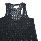 Denim & Supply Ralph Lauren Crochet Knit Tank Dress Black Sleeveless Mesh Boho Size S