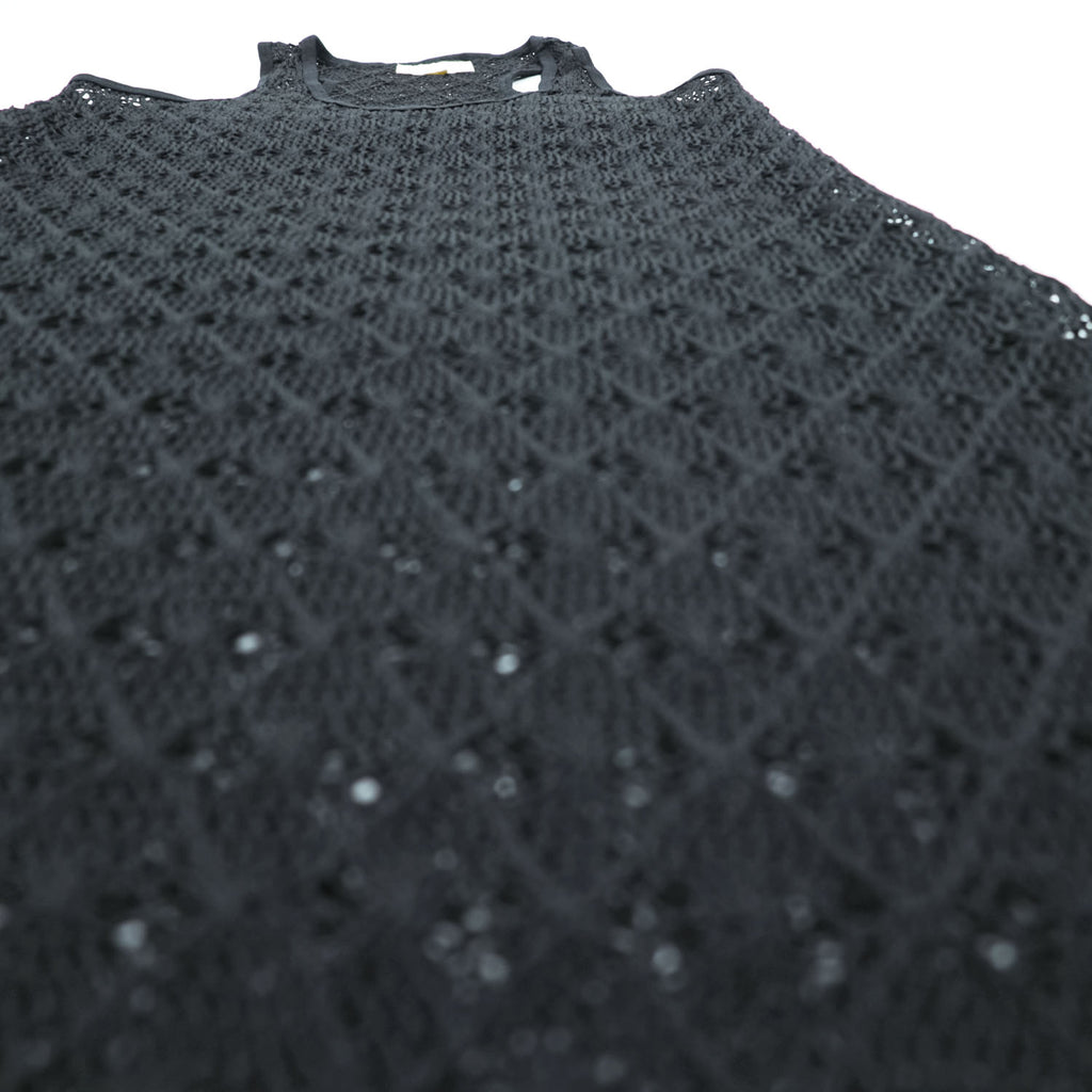 Denim & Supply Ralph Lauren Crochet Knit Tank Dress Black Sleeveless Mesh Boho Size S