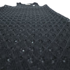 Denim & Supply Ralph Lauren Crochet Knit Tank Dress Black Sleeveless Mesh Boho Size S
