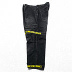 Marithe Francois Girbaud 90s Vintage Shuttle Tape Denim Cargo Pants Black Yellow Baggy Wide Leg W42 Y2K