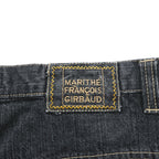Marithe Francois Girbaud 90s Vintage Shuttle Tape Denim Cargo Pants Black Yellow Baggy Wide Leg W42 Y2K