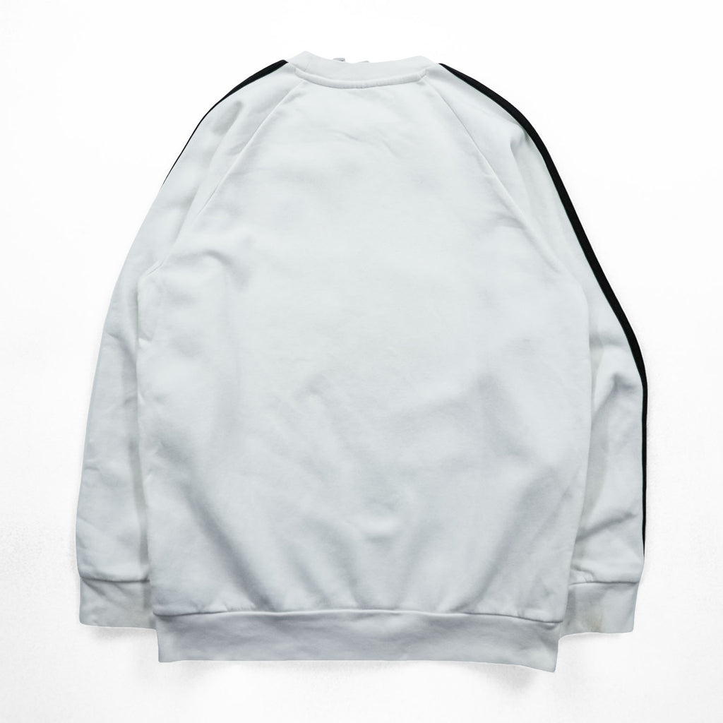 adidas Originals AdiCollar Classic 3-Striped Sweatshirt, Size M, White, Trefoil, HE9483