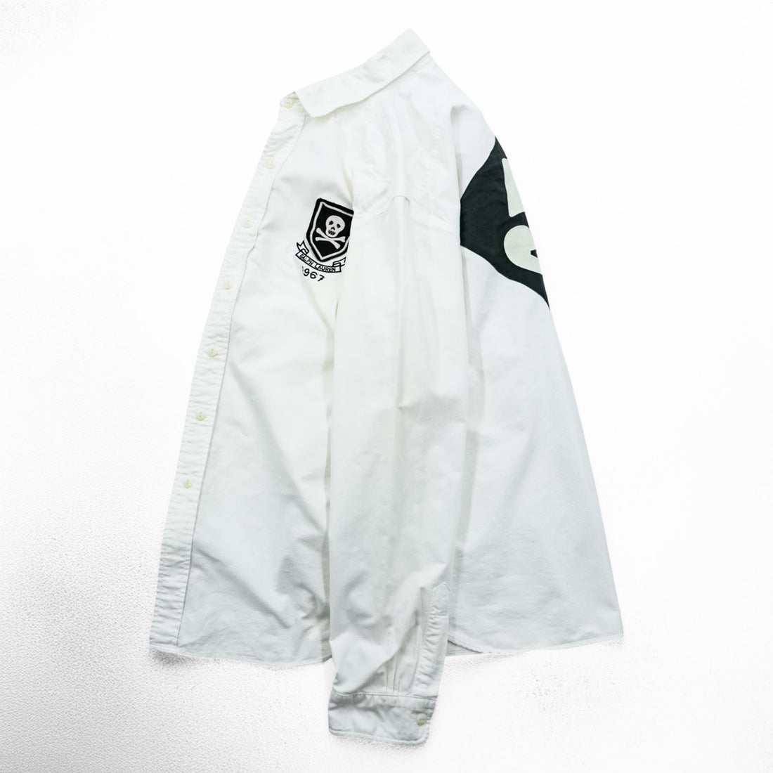 Polo Ralph Lauren Oxford Shirt, Size L, White, Skull Numbering Patch, Unused