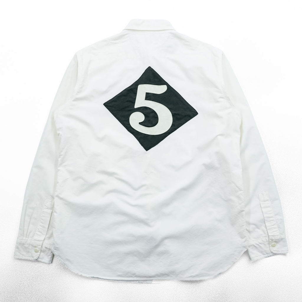Polo Ralph Lauren Oxford Shirt, Size L, White, Skull Numbering Patch, Unused