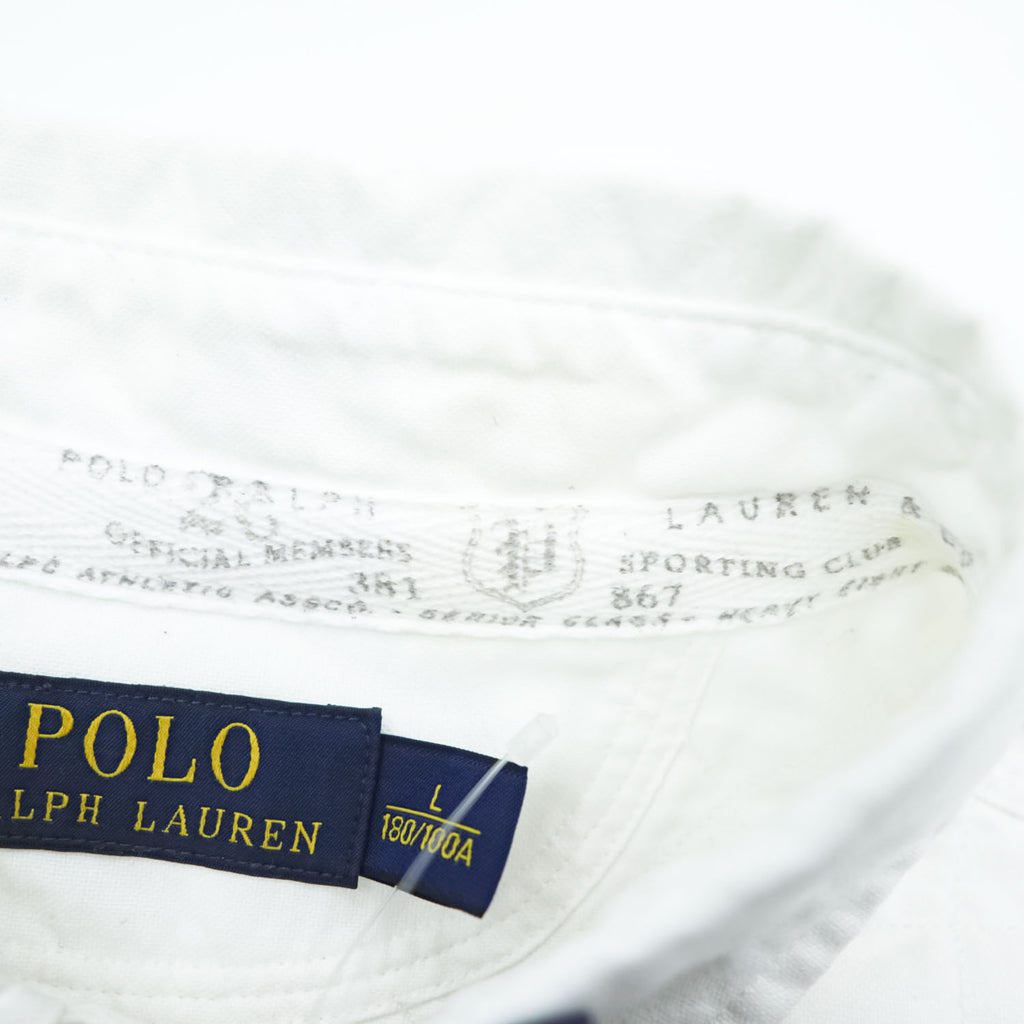 Polo Ralph Lauren Oxford Shirt, Size L, White, Skull Numbering Patch, Unused