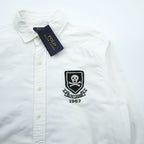 Polo Ralph Lauren Oxford Shirt, Size L, White, Skull Numbering Patch, Unused