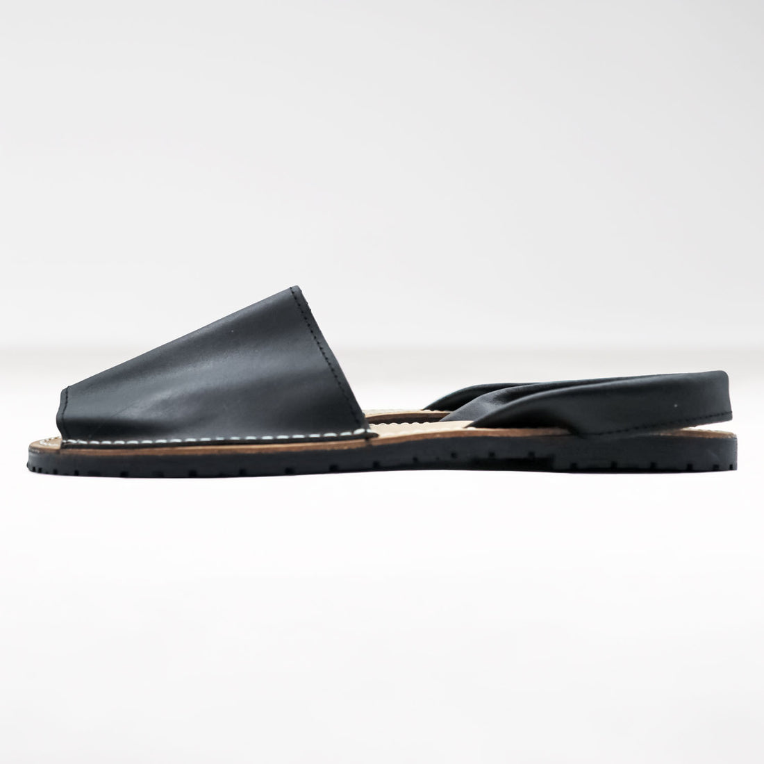 Menorquina d’ESTIU スペイン製 レザー メノルカ サンダル 27.5cm ブラック ステッチ アバルカ