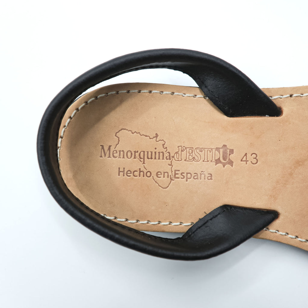 Menorquina d’ESTIU スペイン製 レザー メノルカ サンダル 27.5cm ブラック ステッチ アバルカ