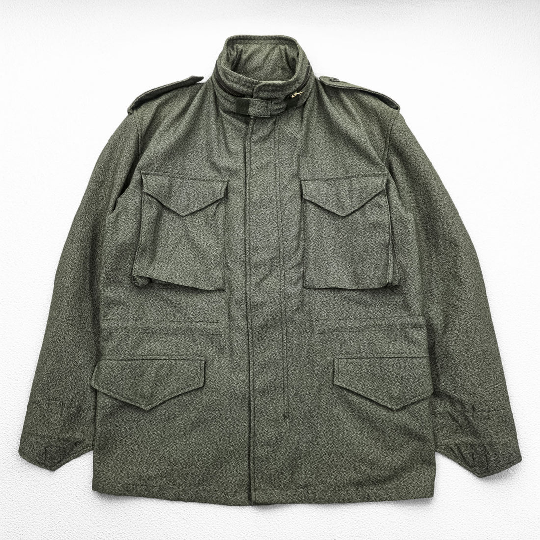 United Carr by Buzz Rickson's Power Equipment M-65 Style Field Jacket Olive Gray Hooded Size S