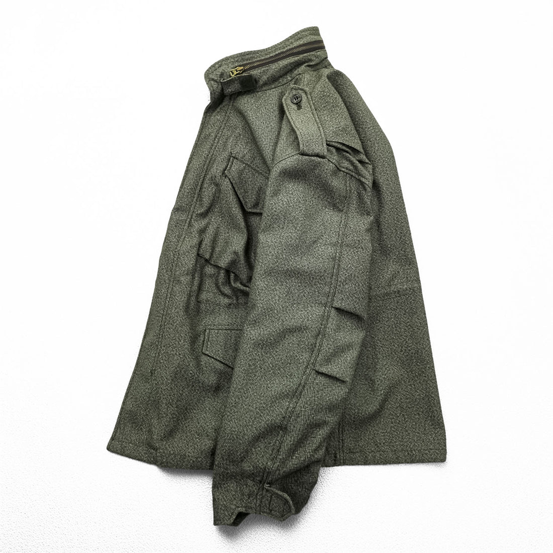 United Carr by Buzz Rickson's Power Equipment M-65 Style Field Jacket Olive Gray Hooded Size S