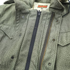 United Carr by Buzz Rickson's Power Equipment M-65 Style Field Jacket Olive Gray Hooded Size S