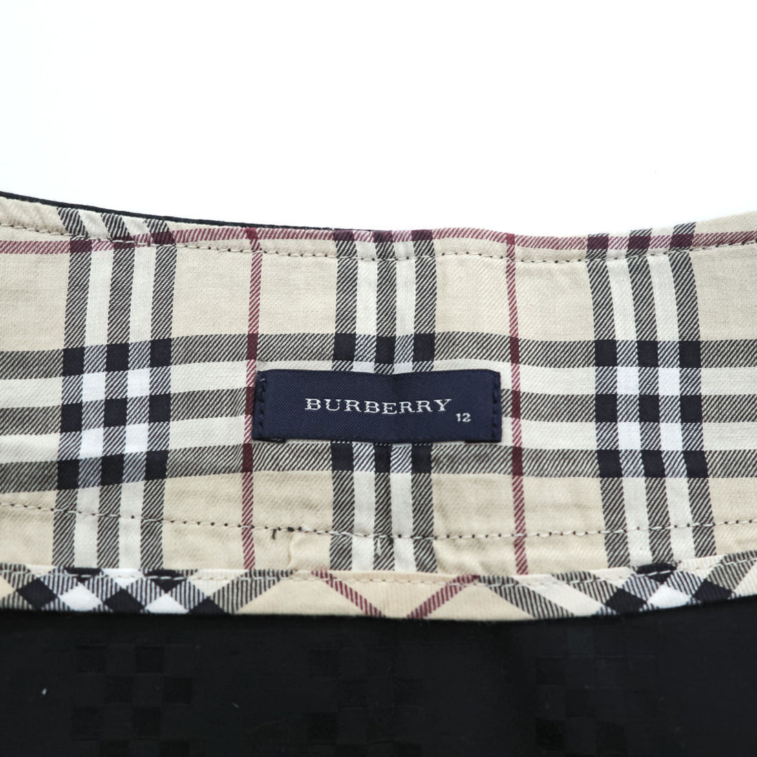 BURBERRY ラップスカート L ブラック ノバチェック シャドーチェック 膝丈