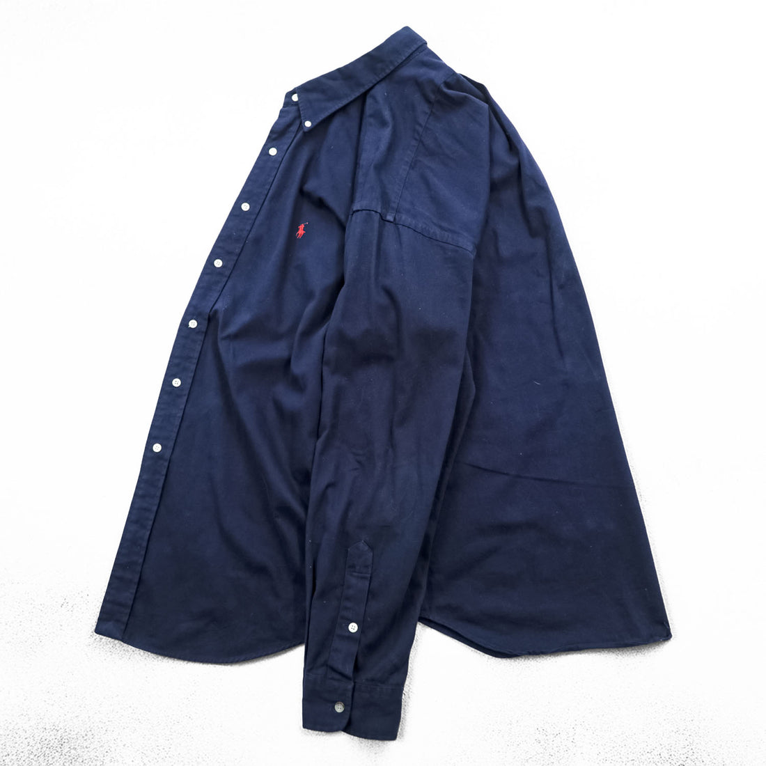 Ralph Lauren 90s Vintage BLAKE Long-Sleeve Button-Down Shirt, Size XL, Navy, Small Pony Logo Embroidery, Black