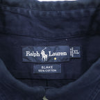 Ralph Lauren 90s Vintage BLAKE Long-Sleeve Button-Down Shirt, Size XL, Navy, Small Pony Logo Embroidery, Black