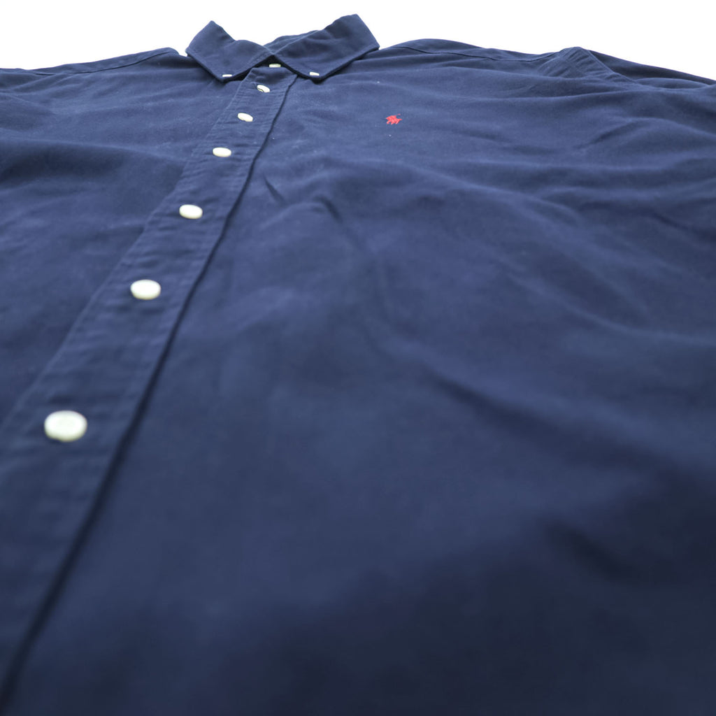 Ralph Lauren 90s Vintage BLAKE Long-Sleeve Button-Down Shirt, Size XL, Navy, Small Pony Logo Embroidery, Black