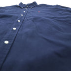 Ralph Lauren 90s Vintage BLAKE Long-Sleeve Button-Down Shirt, Size XL, Navy, Small Pony Logo Embroidery, Black