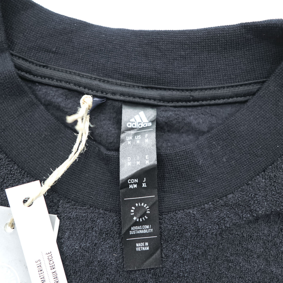 adidas terry cloth sweatshirt, size M, black, CORE CREW, Unused, HN4551