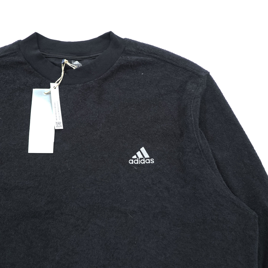 adidas terry cloth sweatshirt, size M, black, CORE CREW, Unused, HN4551