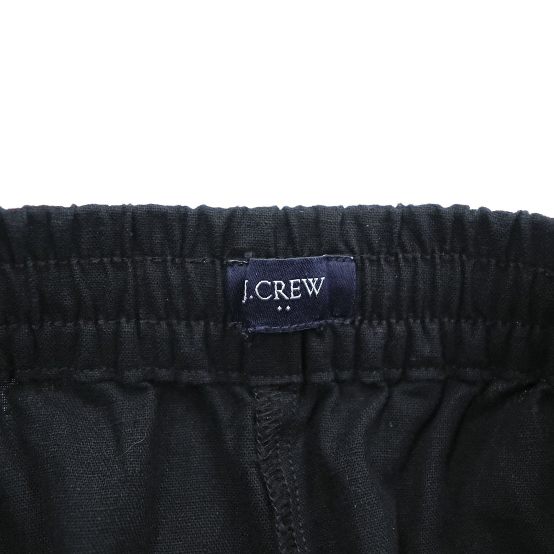 J.Crew Linen Cotton Easy Pants Black Drawstring Waist Wide Leg Casual Mens L
