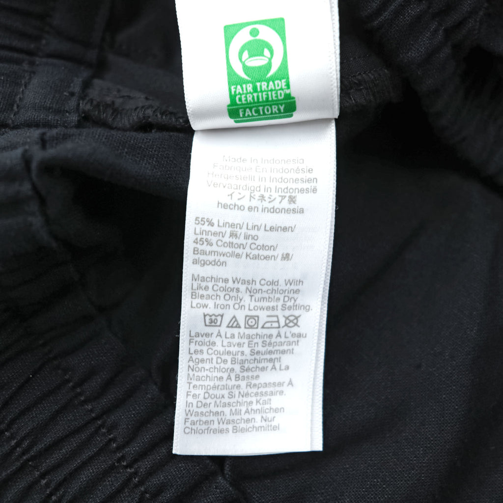 J.Crew Linen Cotton Easy Pants Black Drawstring Waist Wide Leg Casual Mens L