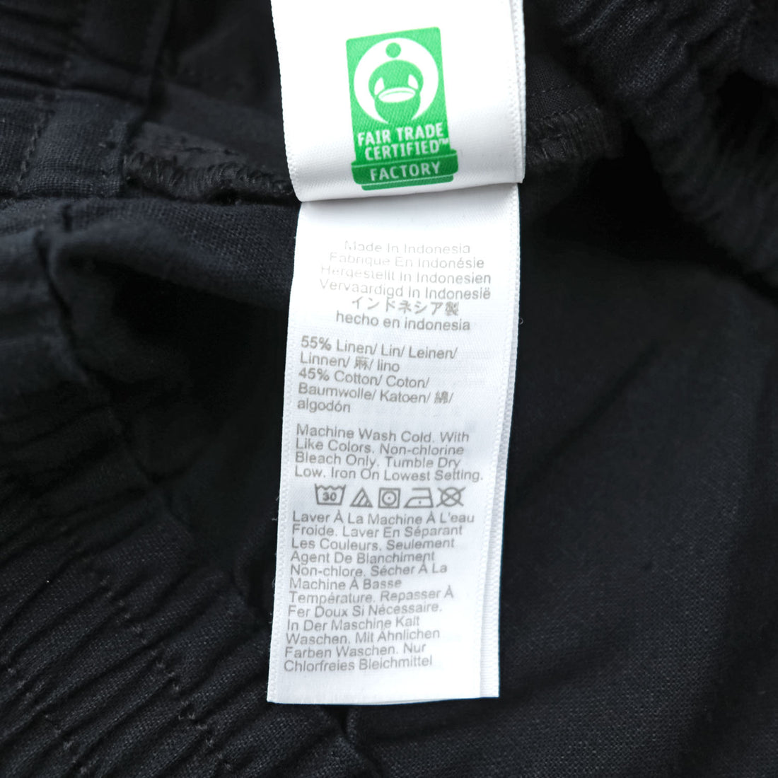 J.Crew Linen Cotton Easy Pants Black Drawstring Waist Wide Leg Casual Mens L