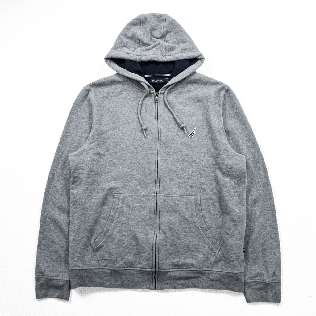 NAUTICA Zip Up Hoodie L Gray Cotton K83070