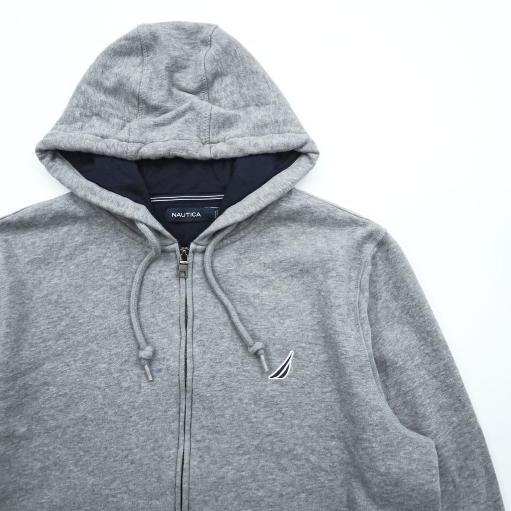 NAUTICA Zip Up Hoodie L Gray Cotton K83070