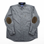 PENDLETON Long-Sleeve Flannel Shirt, Size XL, Grey, TRAIL SHIRT, Leather Elbow Patches