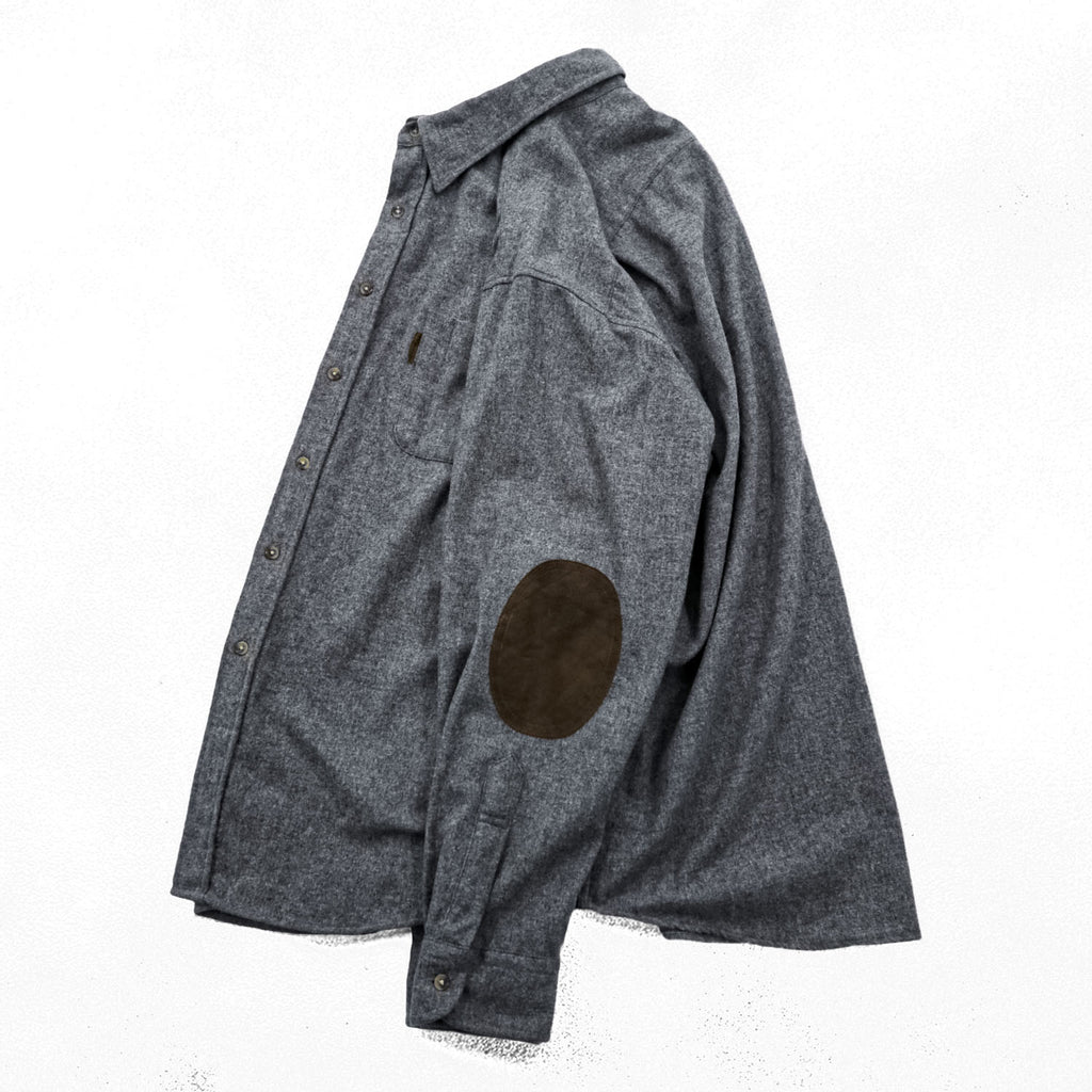 PENDLETON Long-Sleeve Flannel Shirt, Size XL, Grey, TRAIL SHIRT, Leather Elbow Patches