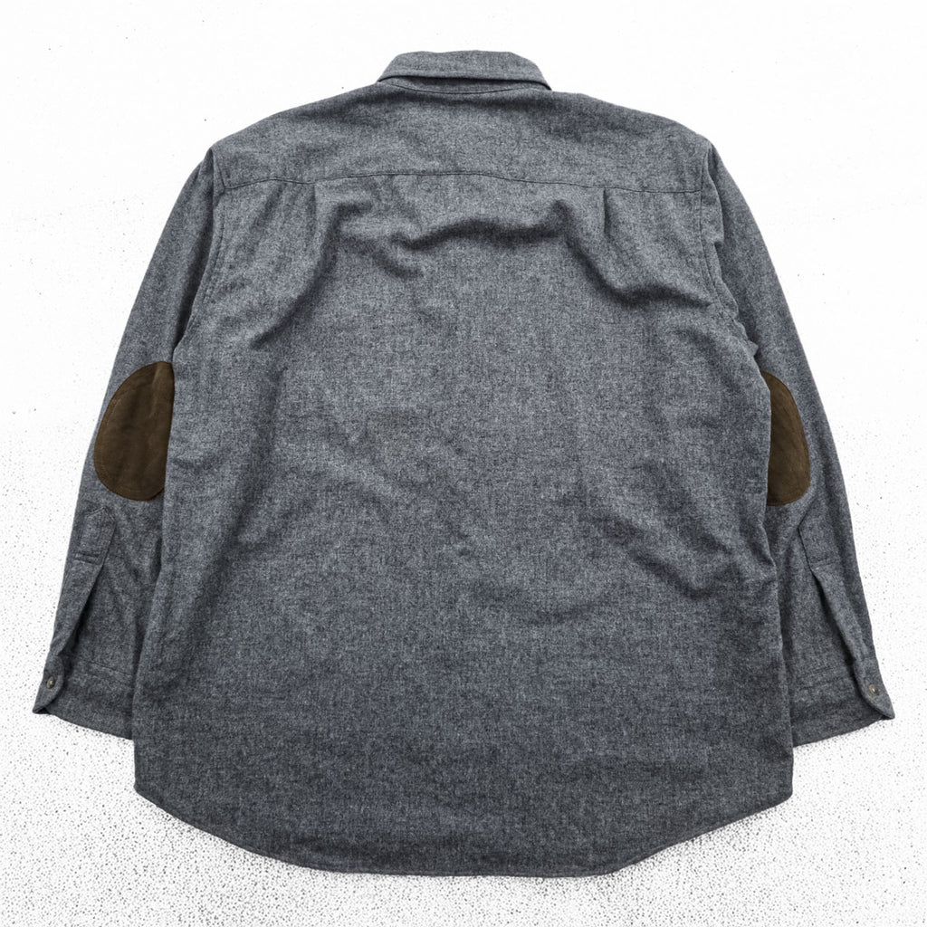 PENDLETON Long-Sleeve Flannel Shirt, Size XL, Grey, TRAIL SHIRT, Leather Elbow Patches
