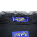 PENDLETON Long-Sleeve Flannel Shirt, Size XL, Grey, TRAIL SHIRT, Leather Elbow Patches