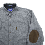 PENDLETON Long-Sleeve Flannel Shirt, Size XL, Grey, TRAIL SHIRT, Leather Elbow Patches