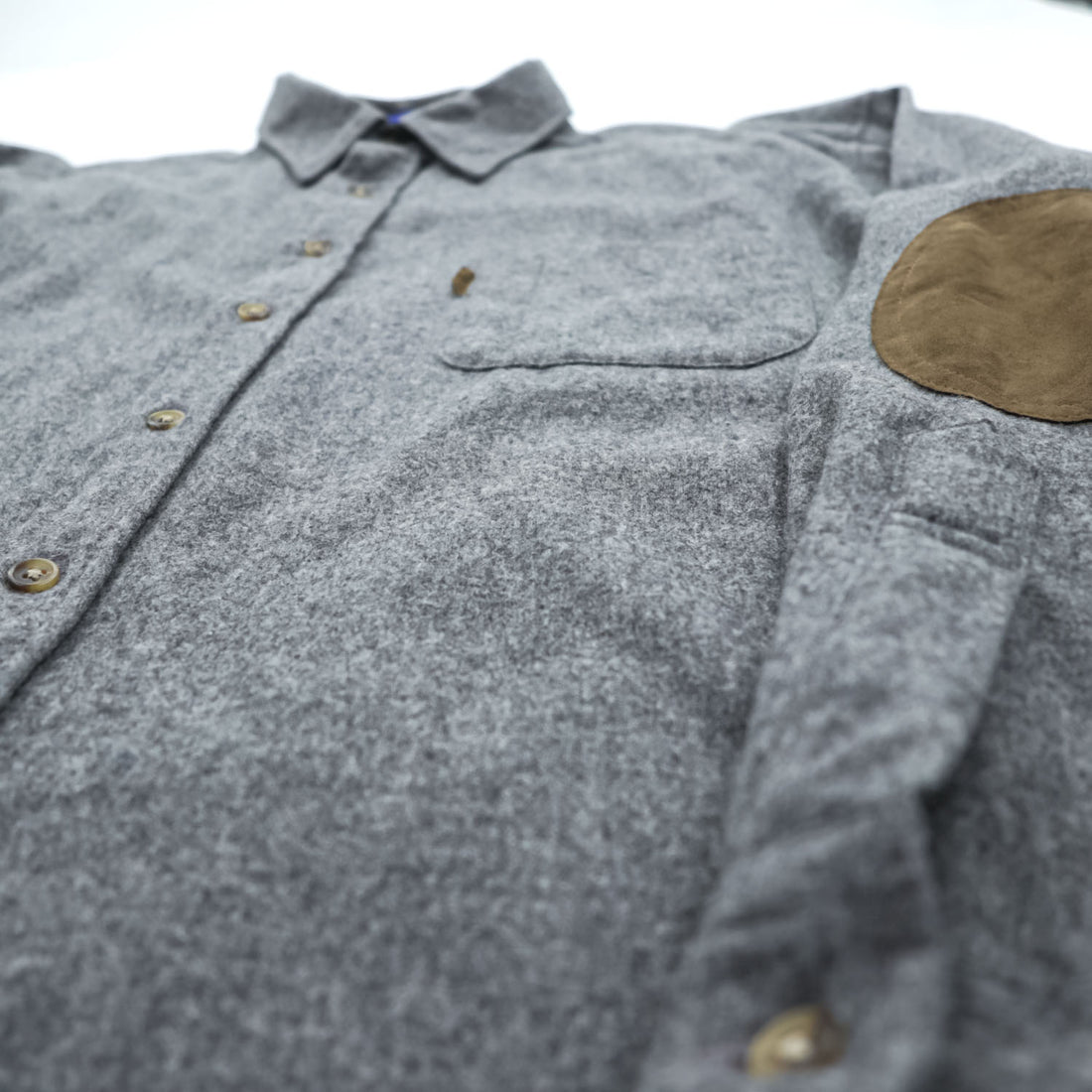 PENDLETON Long-Sleeve Flannel Shirt, Size XL, Grey, TRAIL SHIRT, Leather Elbow Patches