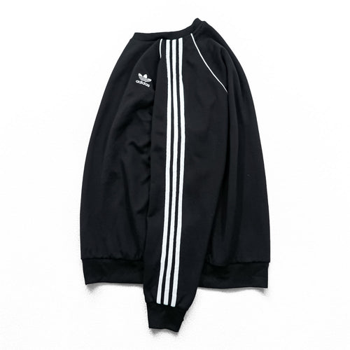 adidas originals スウェット トレーナー 2XL ブラック 3ストライプス トレフォイル PRIME BLUE GU8210