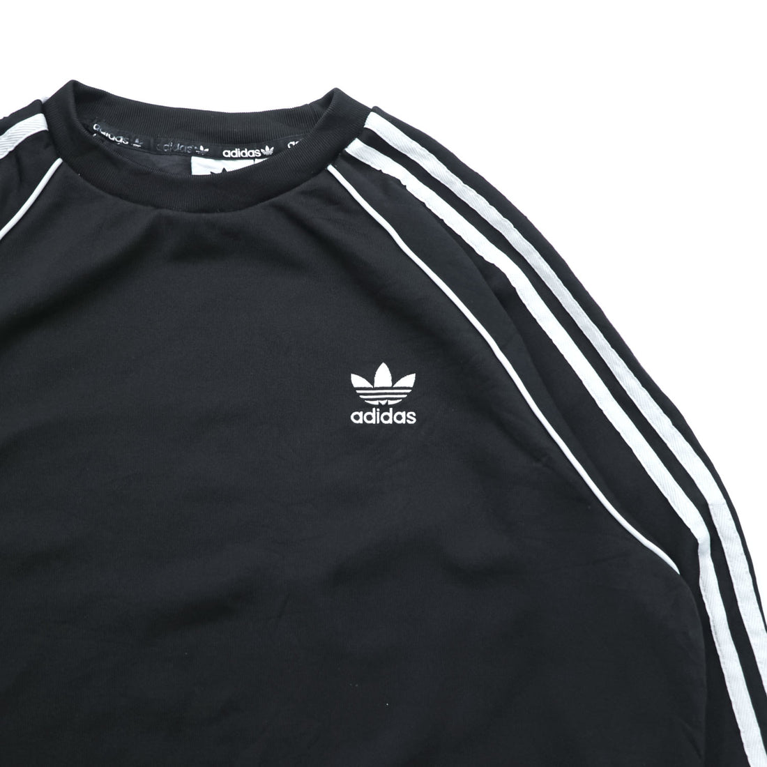 adidas Originals Sweatshirt, Size 2XL, Black, Prime Blue, 3-Striped Trefoil logo, GU8210