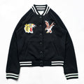 DENIM & SUPPLY RALPH LAUREN Souvenir Jacket, Size S, Black, Tiger and Eagle Embroidery, Snap Buttons
