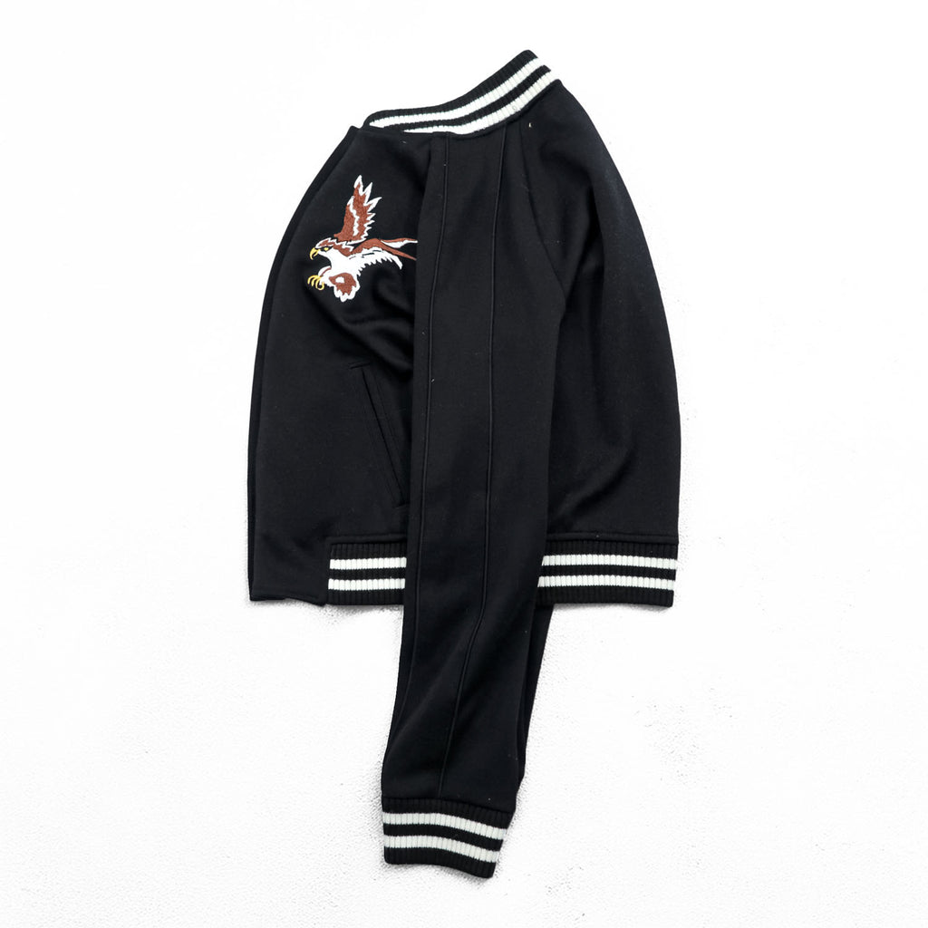 DENIM & SUPPLY RALPH LAUREN Souvenir Jacket, Size S, Black, Tiger and Eagle Embroidery, Snap Buttons