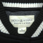 DENIM & SUPPLY RALPH LAUREN Souvenir Jacket, Size S, Black, Tiger and Eagle Embroidery, Snap Buttons