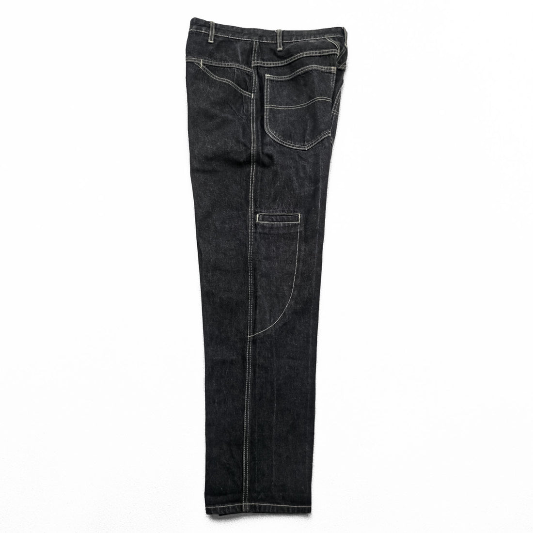 Marithe Francois Girbaud Wide Leg Denim Jeans Dark Indigo Contrast Stitch 32M Baggy