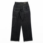 Marithe Francois Girbaud Wide Leg Denim Jeans Dark Indigo Contrast Stitch 32M Baggy