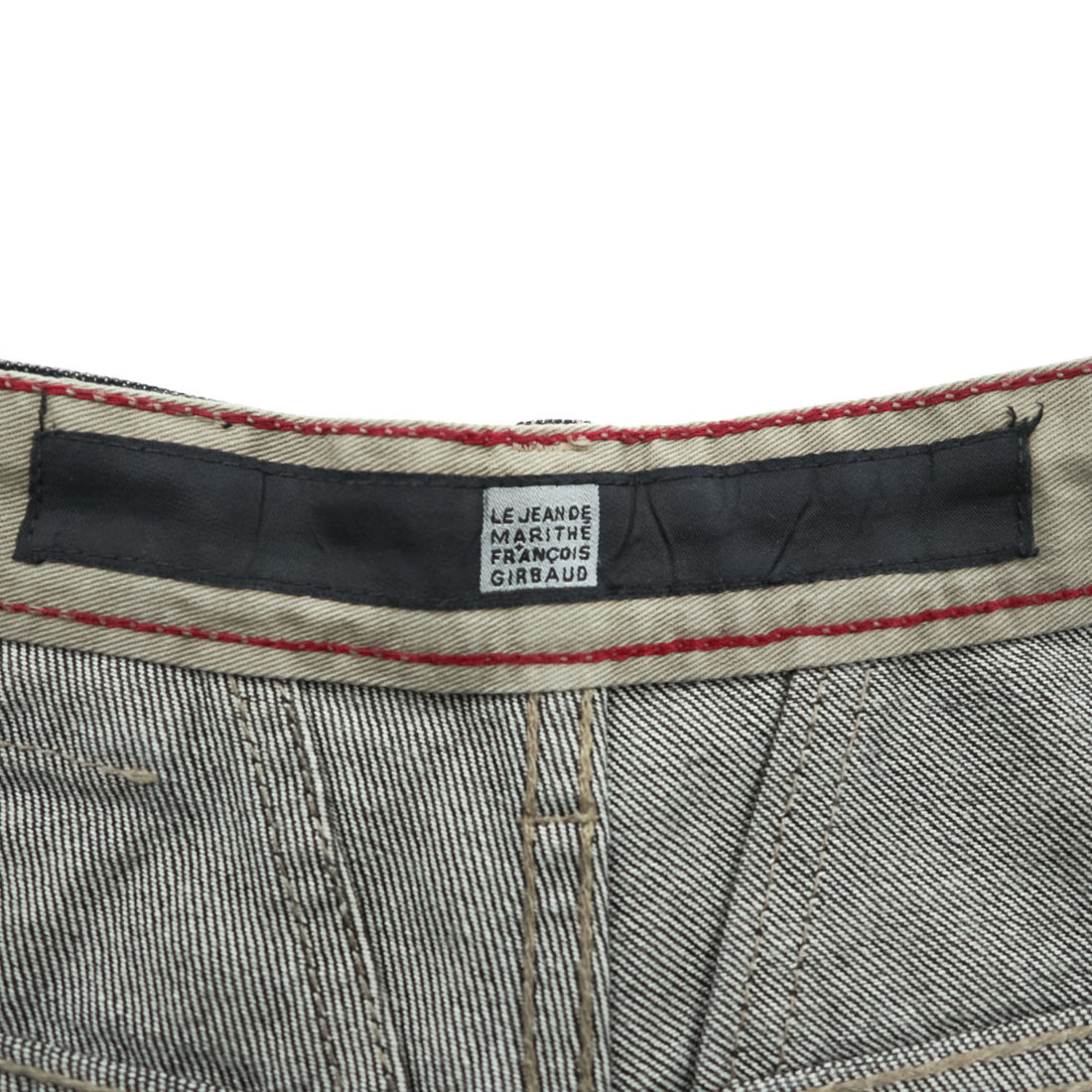 Marithe Francois Girbaud Wide Leg Denim Jeans Dark Indigo Contrast Stitch 32M Baggy