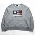 Polo Ralph Lauren POLO JEANS CO. 90s Vintage Stars and Stripes Logo Print Sweatshirt L Gray