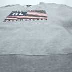 Polo Ralph Lauren POLO JEANS CO. 90s Vintage Stars and Stripes Logo Print Sweatshirt L Gray