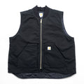 carhartt ダック 中綿 ワークベスト 2XL ブラック キルティング ジップアップ V01 ビッグサイズ