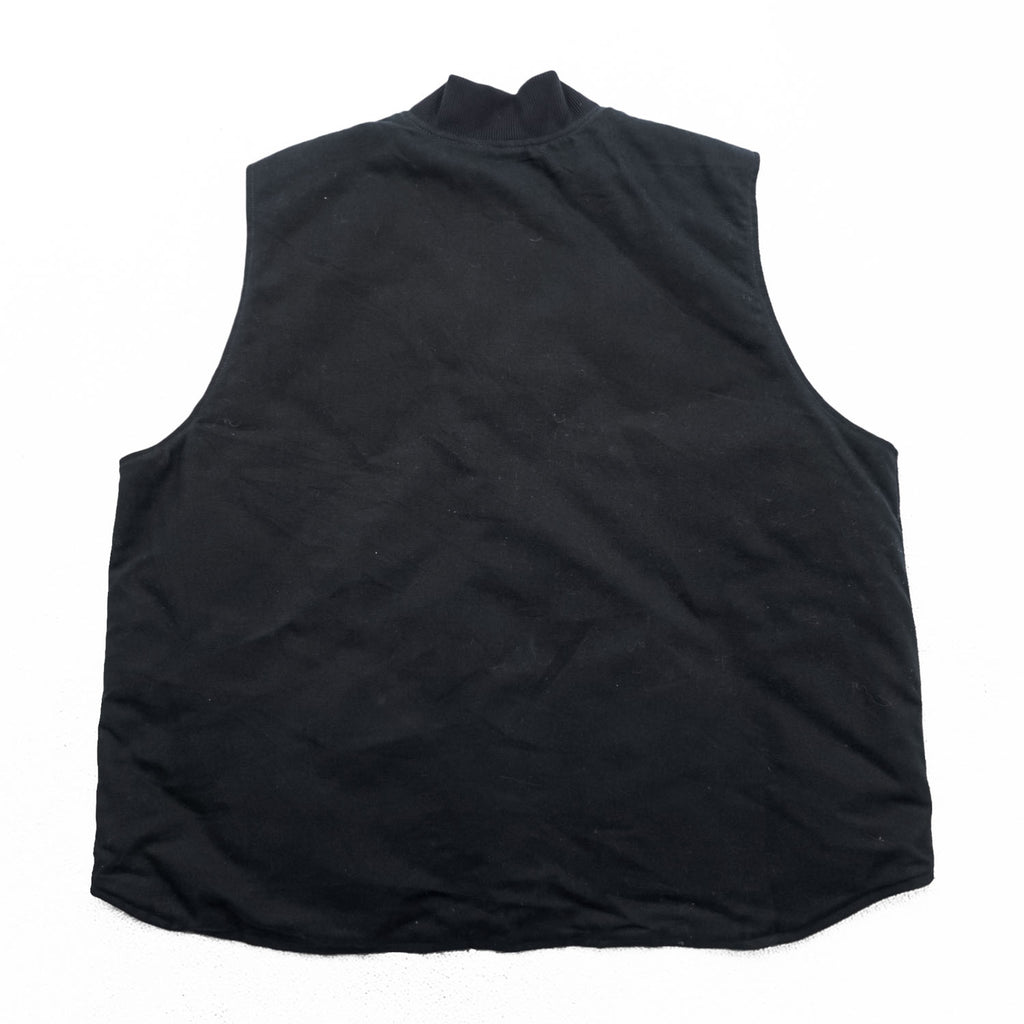 carhartt ダック 中綿 ワークベスト 2XL ブラック キルティング ジップアップ V01 ビッグサイズ