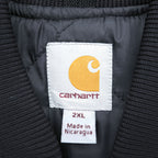 carhartt ダック 中綿 ワークベスト 2XL ブラック キルティング ジップアップ V01 ビッグサイズ