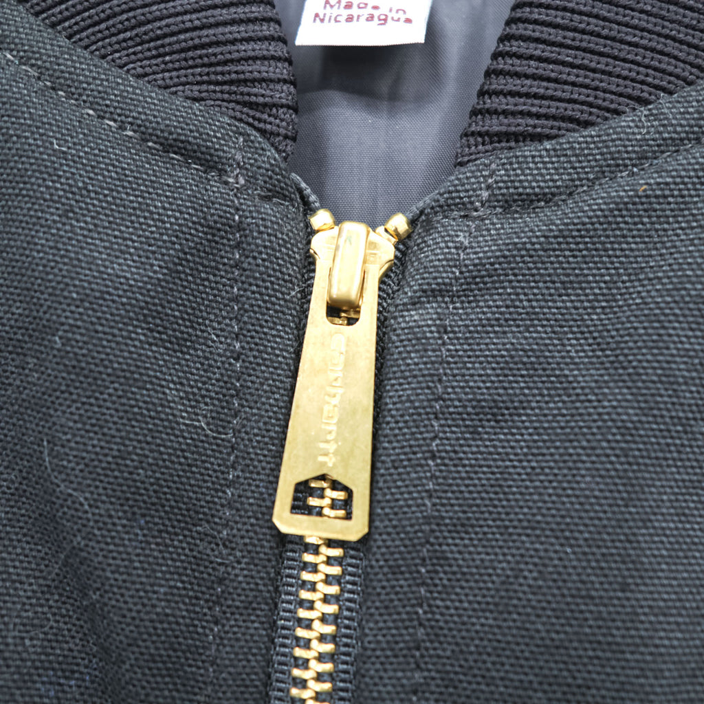 carhartt ダック 中綿 ワークベスト 2XL ブラック キルティング ジップアップ V01 ビッグサイズ