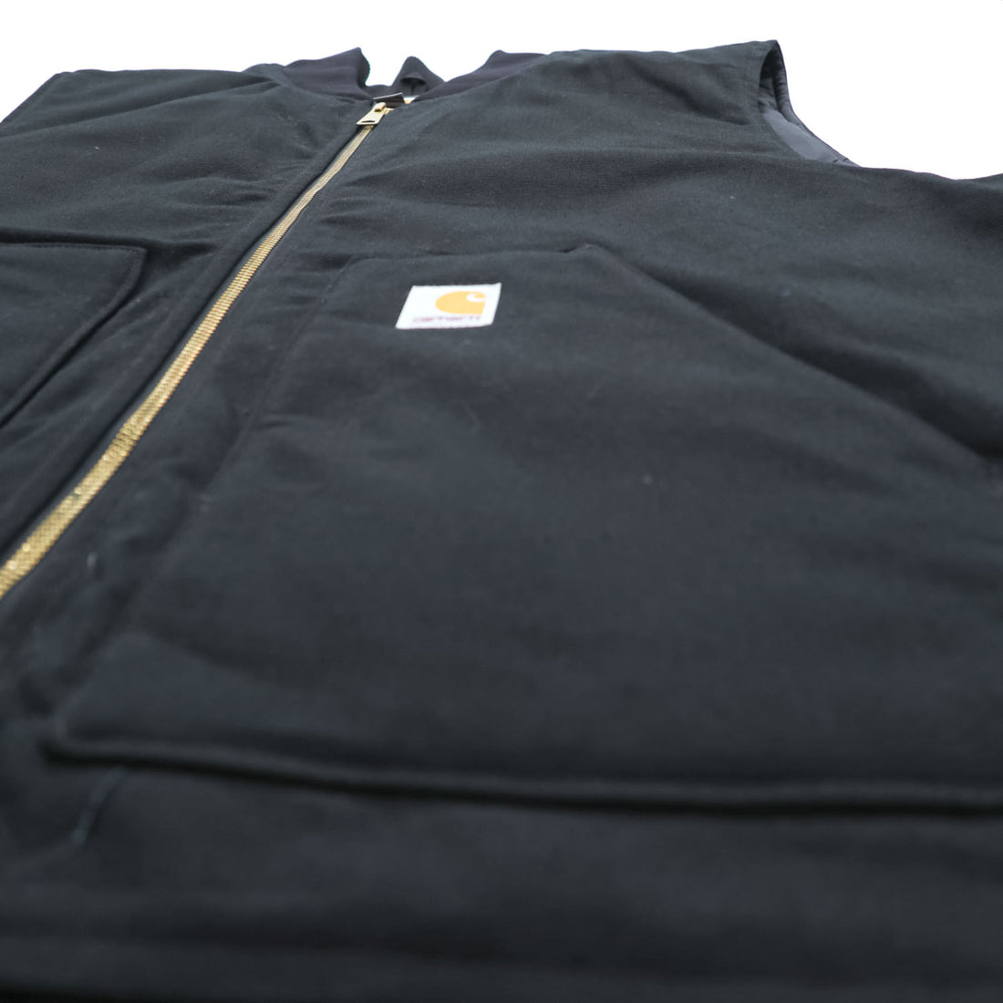 carhartt ダック 中綿 ワークベスト 2XL ブラック キルティング ジップアップ V01 ビッグサイズ