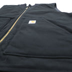 carhartt ダック 中綿 ワークベスト 2XL ブラック キルティング ジップアップ V01 ビッグサイズ
